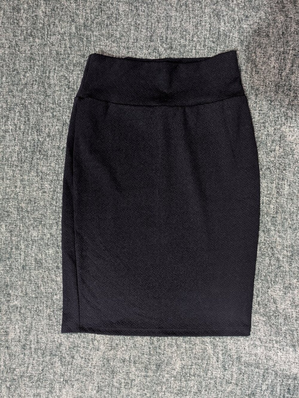 Navy Blue Pencil Skirt , Luluroe Size Small ,Strechy with Embossed Weave Pattern
